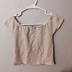 Brandy melville cream ribbed shirt🤍